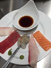 Sashimi: Tristan Languste, Cobia, QSFP WolfsbarschCadiz, Thunfisch Super Sashimi FrischeParadies, Glen Douglas Lachs (©Foto: Martin Schmitz)